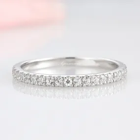 1.7MM Petite Diamond or Moissanite Wedding Band- 14K White Gold