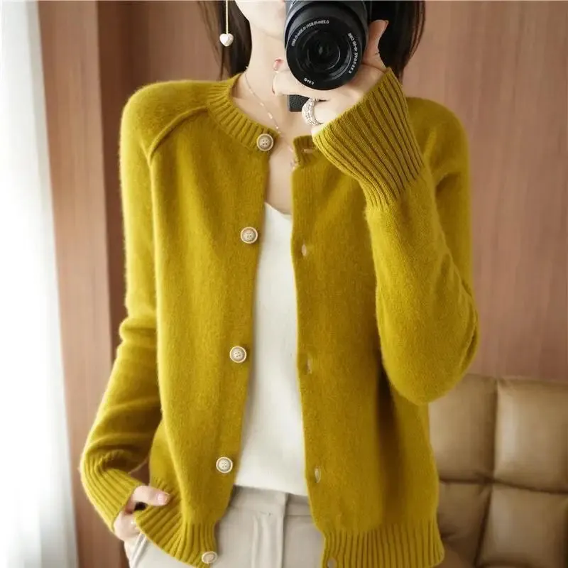 All-match Solid Color Button Sweater