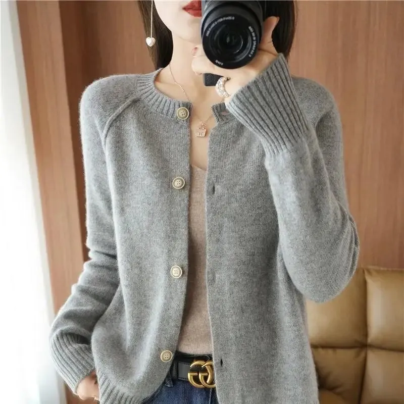 All-match Solid Color Button Sweater