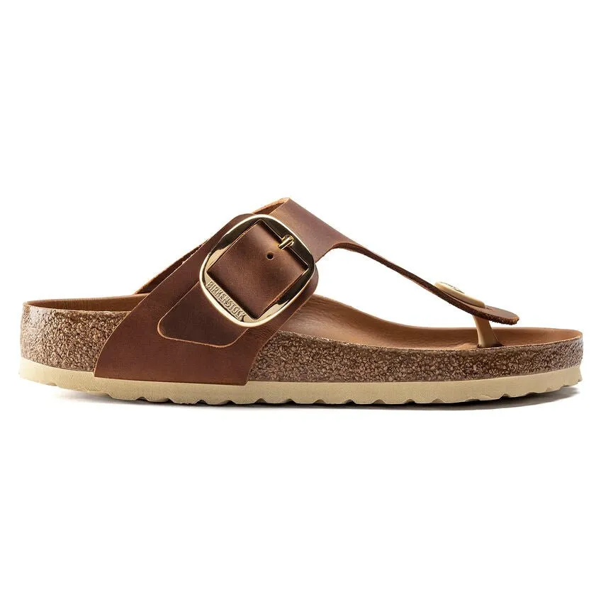 Birkenstock Women's Gizeh Big Buckle - Cognac Oiled Leather