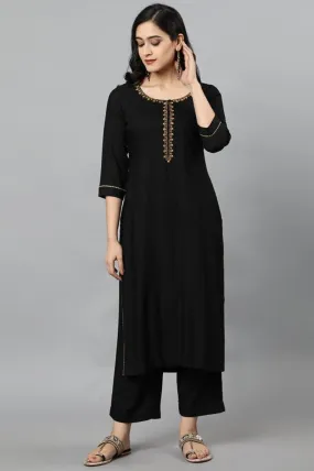 Black Jehlum Kurta & Pants Set