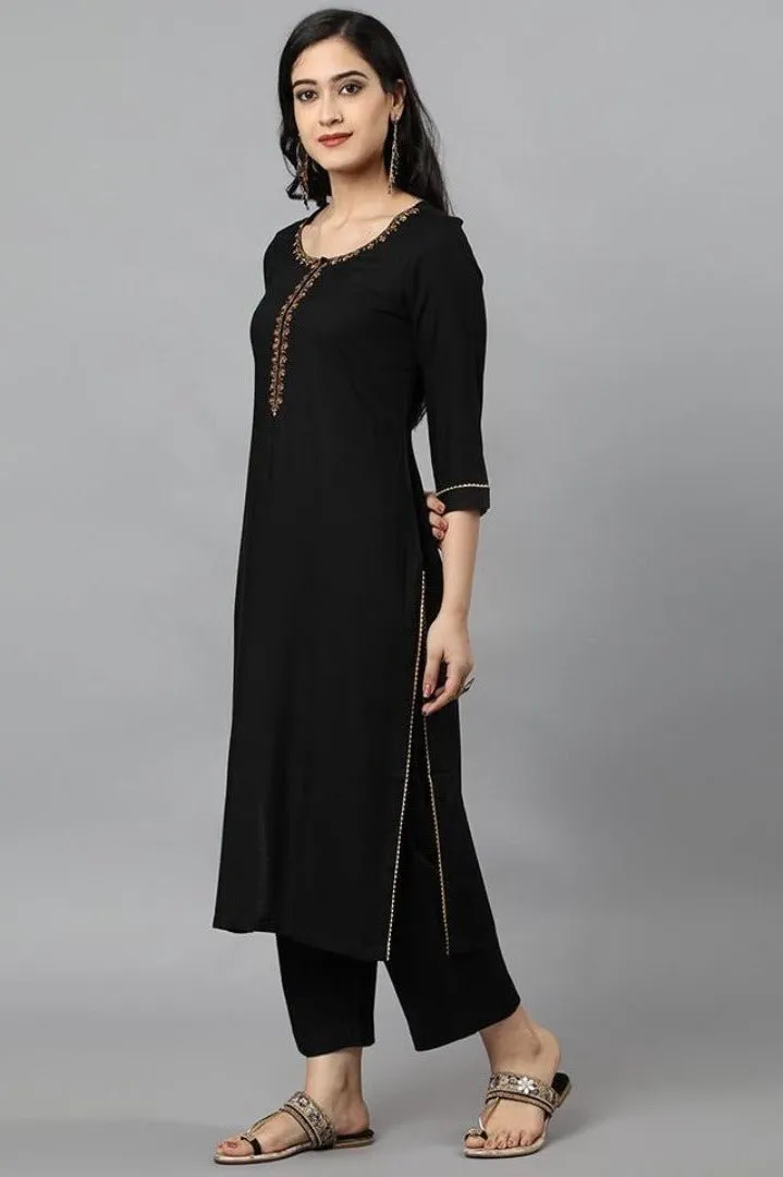 Black Jehlum Kurta & Pants Set