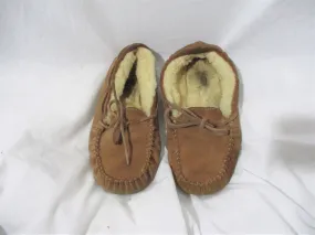 Girls UGG AUSTRALIA 5296 DAKOTA Suede Moccasin Shoe 3 Slipper CHESTNUT BROWN