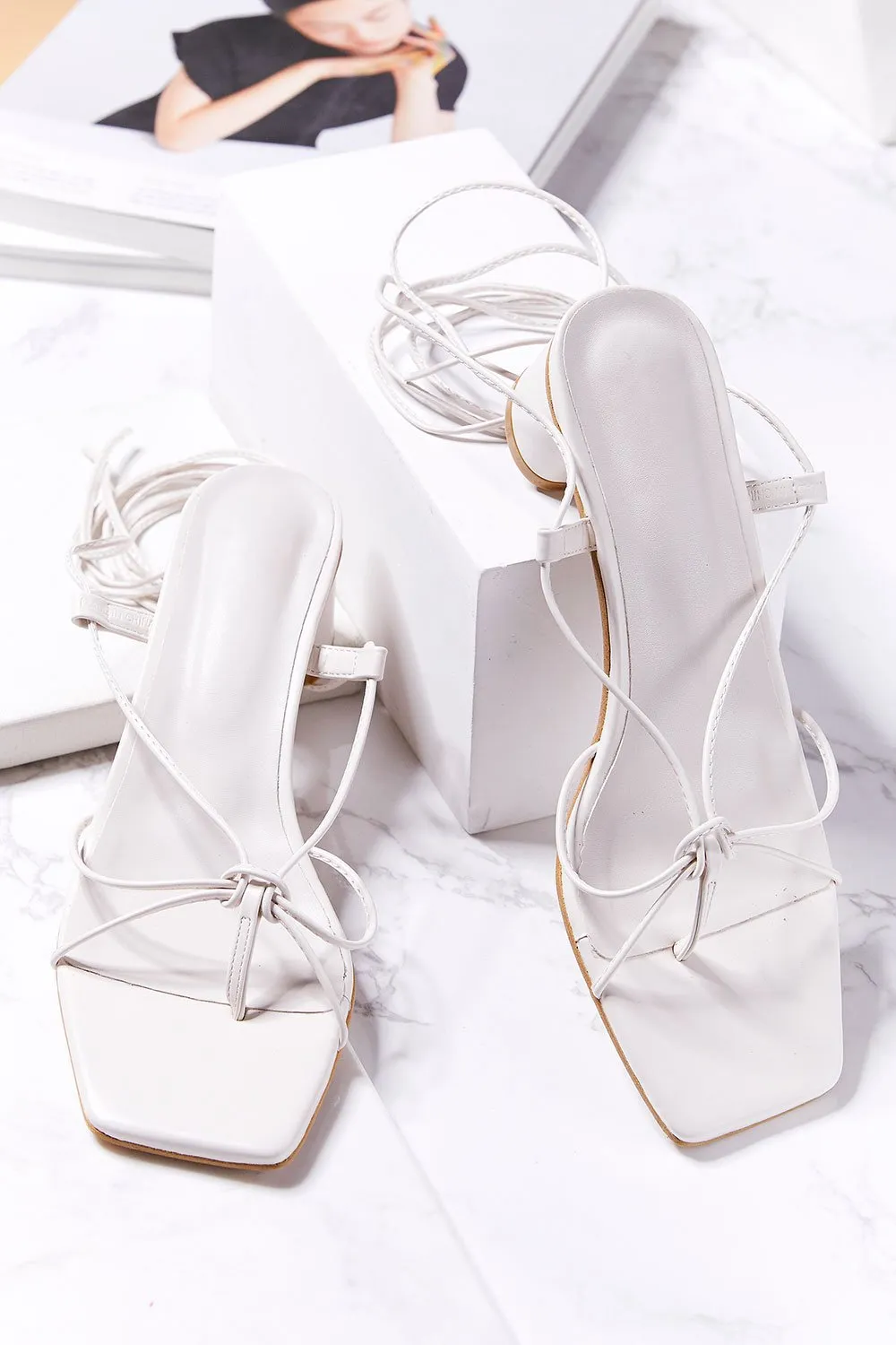 Lace Up Strappy Sandal Heels