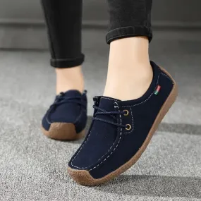 New Arrival Women’s Casual Shoes 2024 – Suede Leather Flats Sneakers, Lace-Up Moccasins, Fashion Loafers, Plus Size 35-42