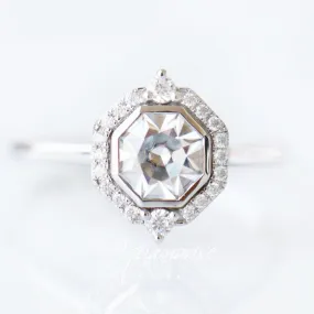 Octavia Engagement Ring- 14K White Gold