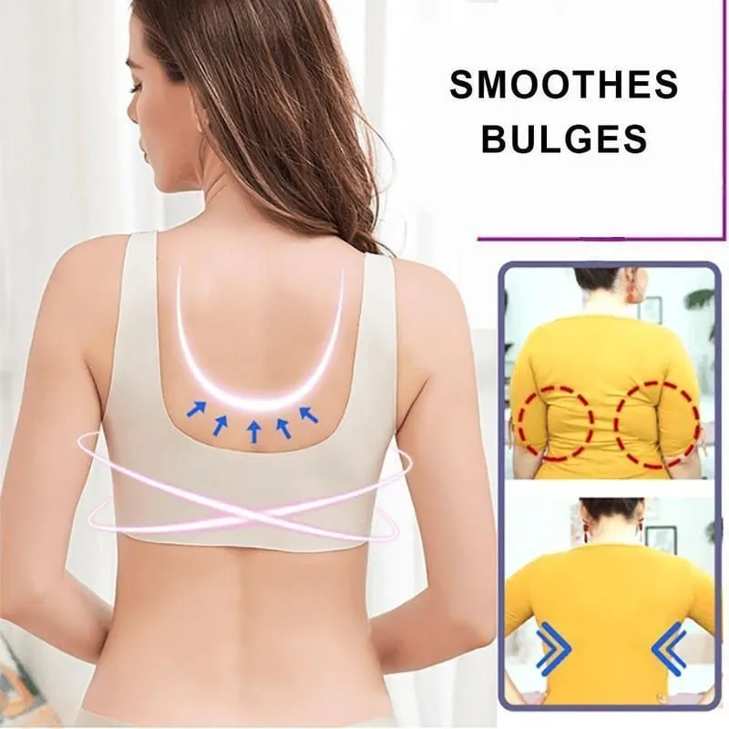 Pink - Plus Size Comfort Extra Elastic Wireless Support Lace Bra