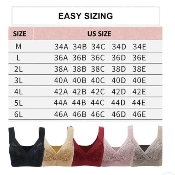 ROSY LIFT BRA - Plus Size Comfort Extra Elastic Wireless Support Lace Bra