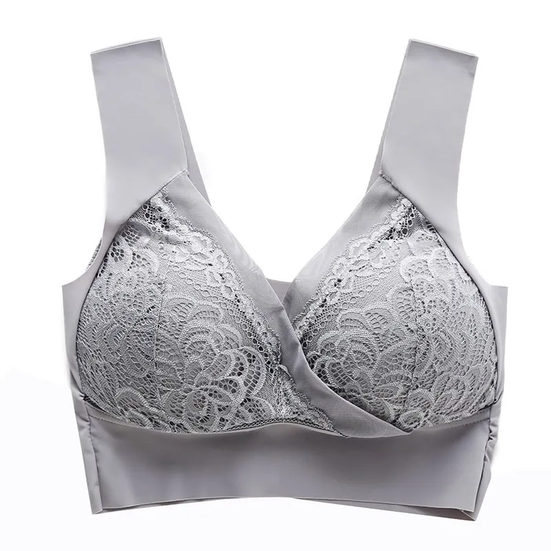 ROSY LIFT BRA - Plus Size Comfort Extra Elastic Wireless Support Lace Bra