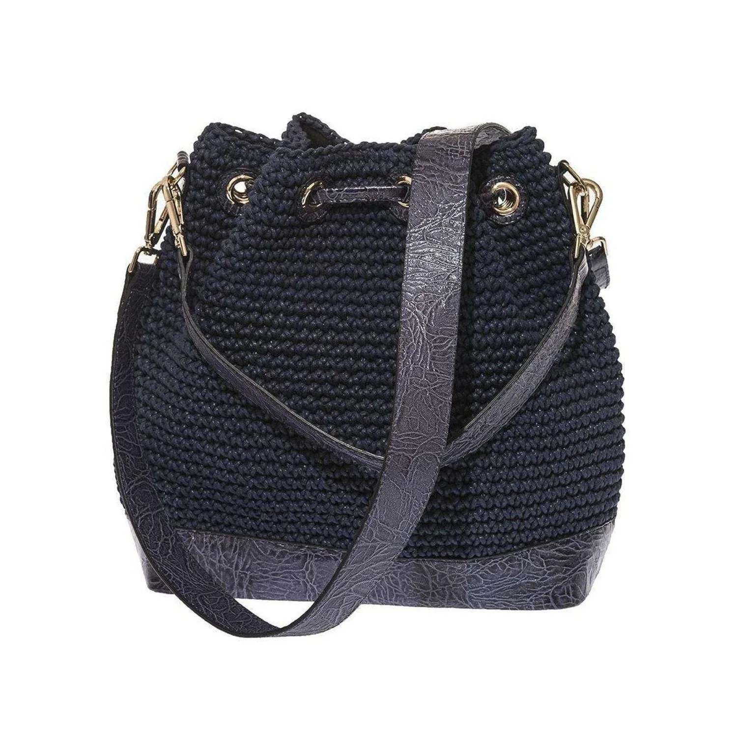 Shoulder Bag / Handbag Handmade Waxed Rope with Leather Straps