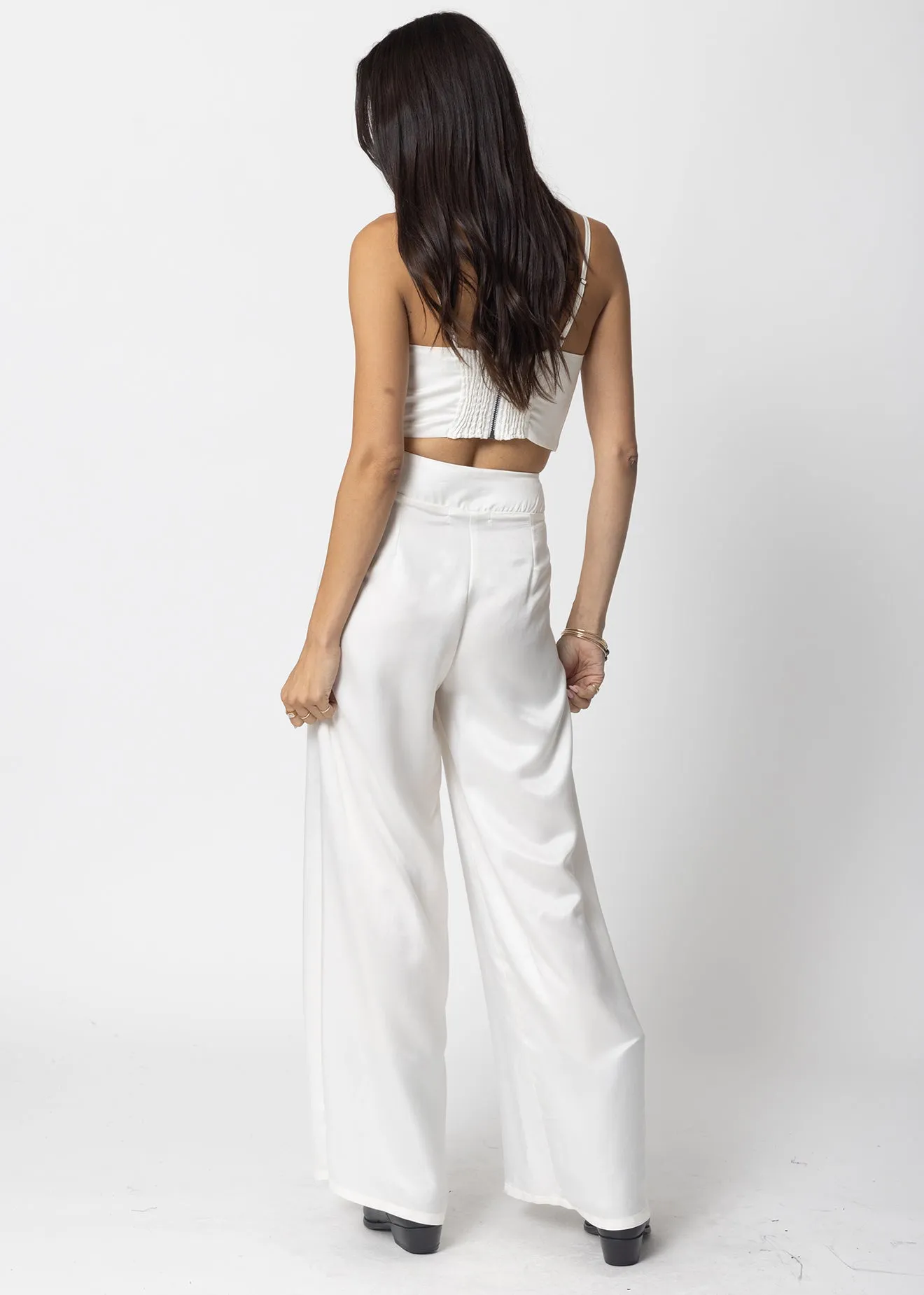 THE CUPRO SILKY SUNSET WIDE LEG PANT