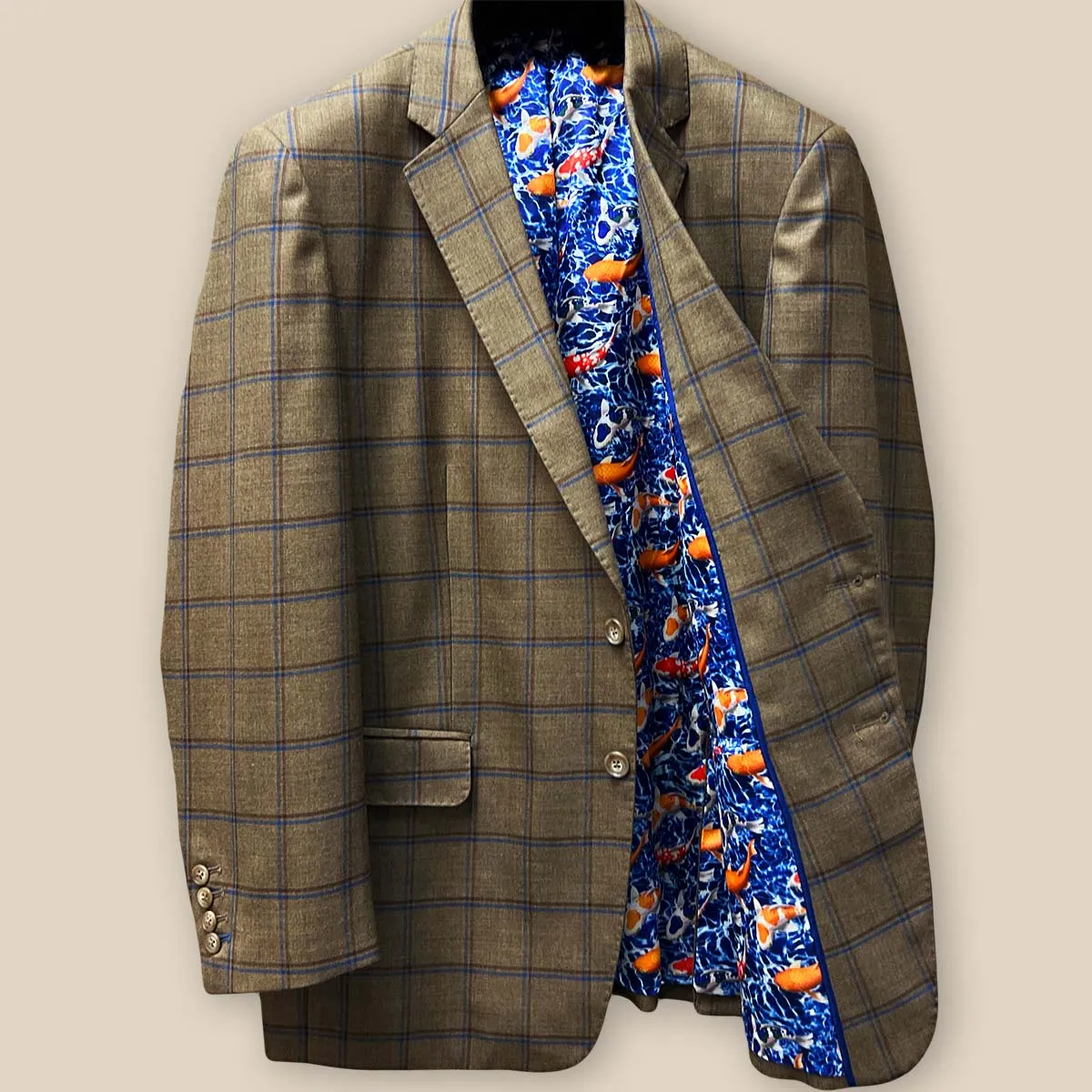 Westwood Hart Medium Brown with Blue and Brown Windowpane Sport Coat