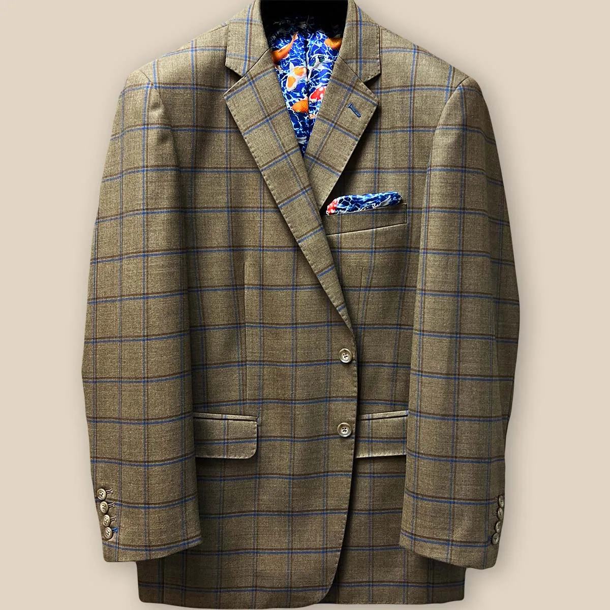 Westwood Hart Medium Brown with Blue and Brown Windowpane Sport Coat