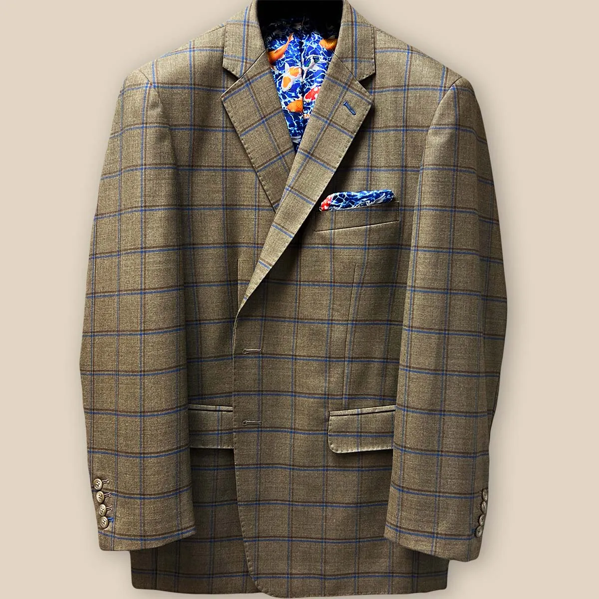 Westwood Hart Medium Brown with Blue and Brown Windowpane Sport Coat