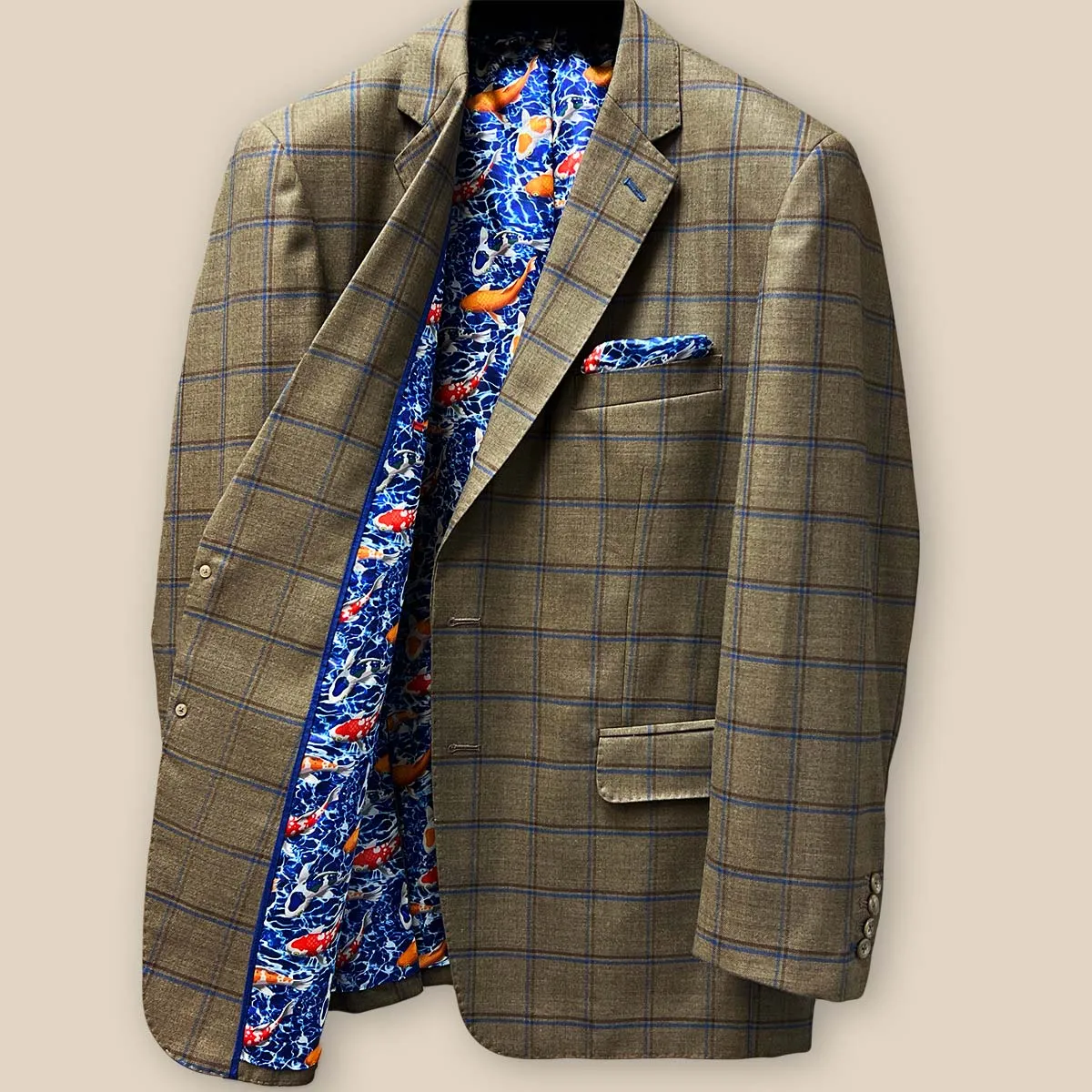 Westwood Hart Medium Brown with Blue and Brown Windowpane Sport Coat